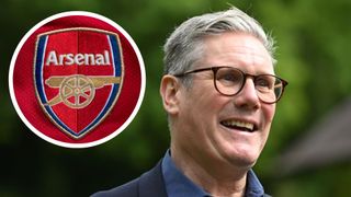 Keir Starmer the new prime minister and an Arsenal crest