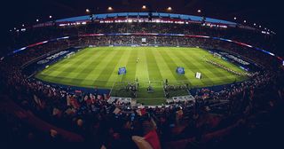 A general view shows the Parc des Princes stadium in Paris ahead of the French L1 football match between Paris Saint-Germain (PSG) vs Troyes on November 28, 2015.